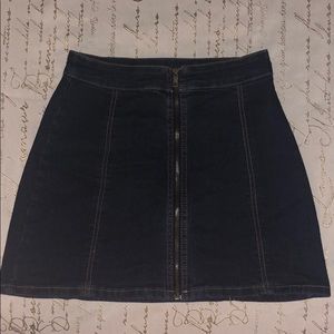 Forever 21 Zip Up Jean Skirt